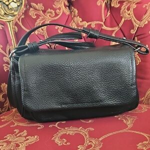 Zara Black Leather Crossbody Bag